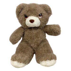 Vintage Russ Berrie Love Teddy Bear Brown Plush Stuffed Animal K-43 Fuzzy Toy 9"